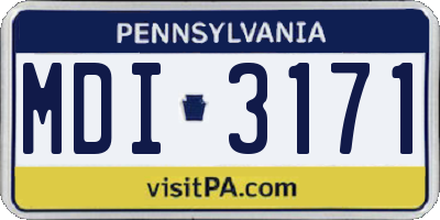 PA license plate MDI3171