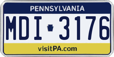 PA license plate MDI3176