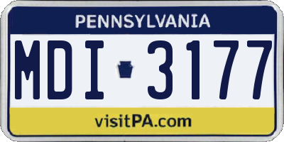 PA license plate MDI3177