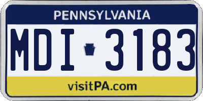 PA license plate MDI3183