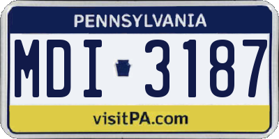 PA license plate MDI3187