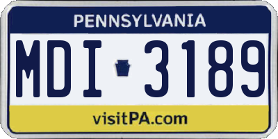 PA license plate MDI3189