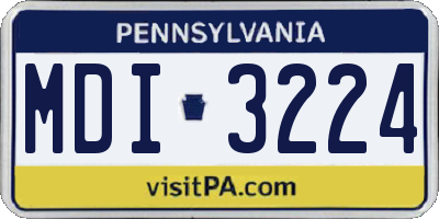PA license plate MDI3224