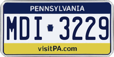PA license plate MDI3229