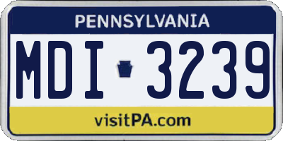 PA license plate MDI3239