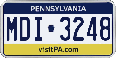 PA license plate MDI3248