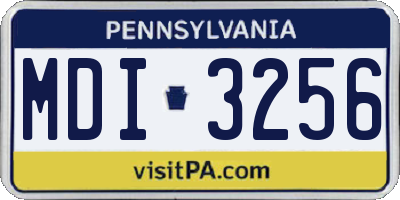 PA license plate MDI3256