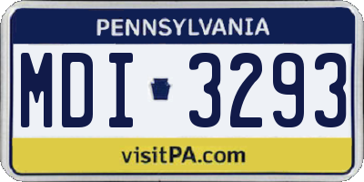PA license plate MDI3293