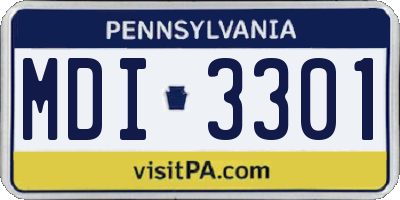 PA license plate MDI3301