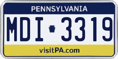 PA license plate MDI3319