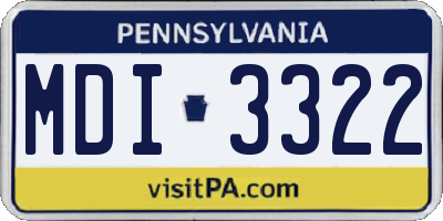 PA license plate MDI3322