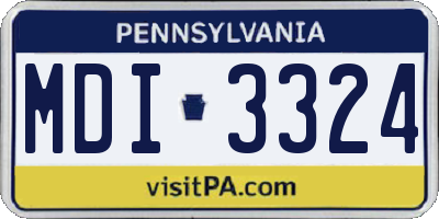 PA license plate MDI3324