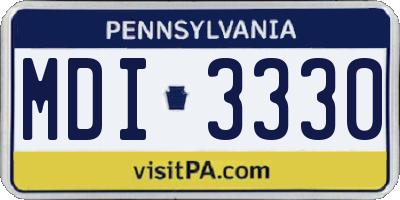 PA license plate MDI3330