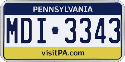PA license plate MDI3343