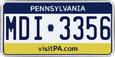 PA license plate MDI3356
