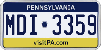 PA license plate MDI3359
