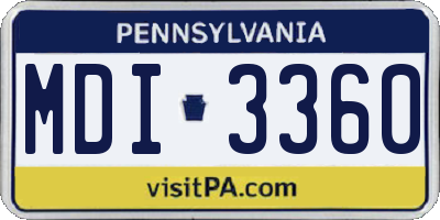 PA license plate MDI3360