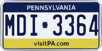 PA license plate MDI3364
