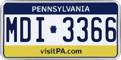 PA license plate MDI3366