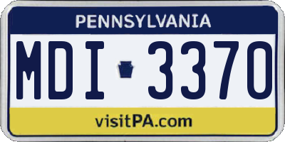 PA license plate MDI3370