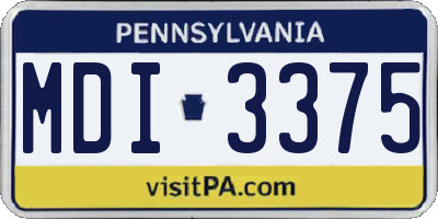 PA license plate MDI3375