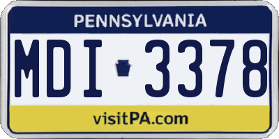 PA license plate MDI3378
