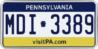 PA license plate MDI3389
