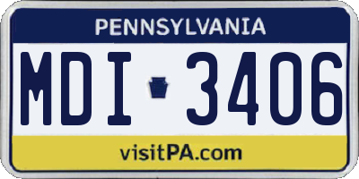 PA license plate MDI3406