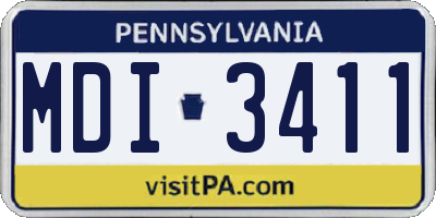 PA license plate MDI3411