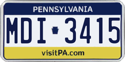 PA license plate MDI3415