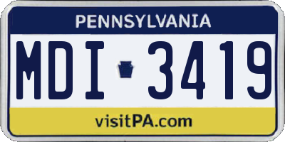 PA license plate MDI3419