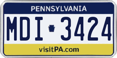 PA license plate MDI3424