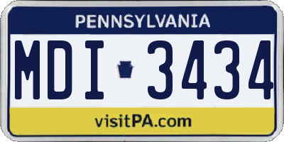 PA license plate MDI3434