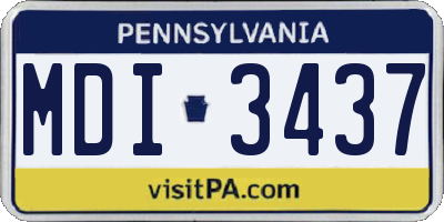 PA license plate MDI3437