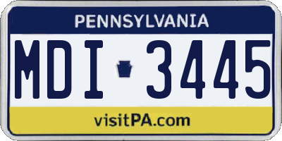PA license plate MDI3445