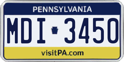 PA license plate MDI3450