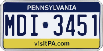 PA license plate MDI3451