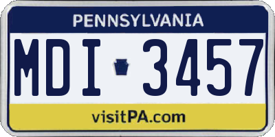 PA license plate MDI3457