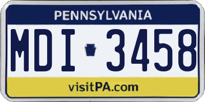 PA license plate MDI3458