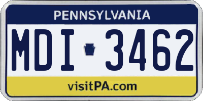 PA license plate MDI3462