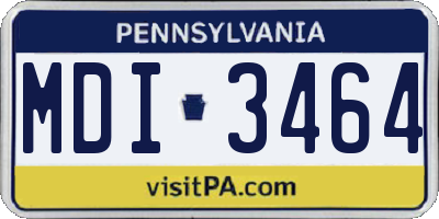 PA license plate MDI3464