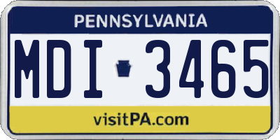 PA license plate MDI3465