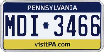 PA license plate MDI3466