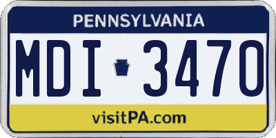 PA license plate MDI3470
