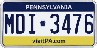 PA license plate MDI3476