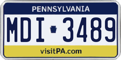 PA license plate MDI3489