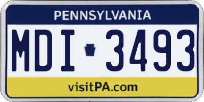 PA license plate MDI3493