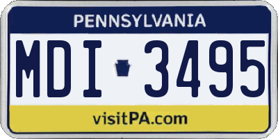 PA license plate MDI3495
