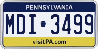 PA license plate MDI3499