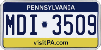 PA license plate MDI3509